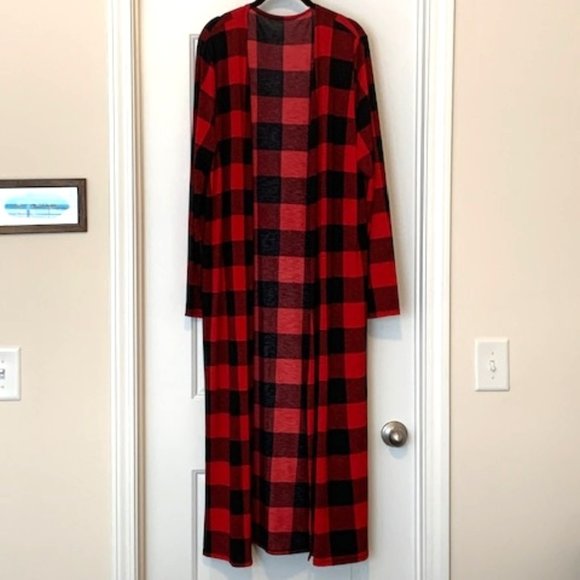 cezanne | Sweaters | Nearly New Cezanne Long Sleeve Buffalo Plaid Maxi Openfront Cardigan Duster 